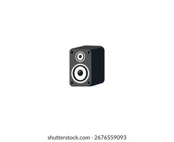 Ilustración vectorial de altavoz de sonido sobre fondo blanco	