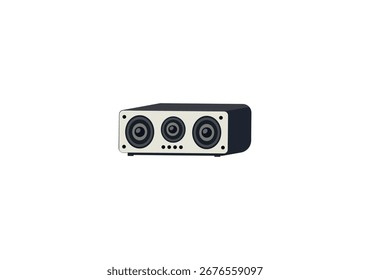 Ilustración vectorial de altavoz de sonido sobre fondo blanco	