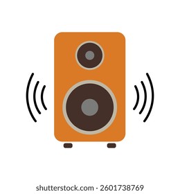Vector illustration of sound speaker. Stereo speaker on white background. 