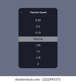 Vector illustration sound speed adjusting menu.