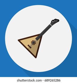 Vector Illustration Of Sound Symbol On Balalaika Flat Icon. Premium Quality Isolated Strings Element In Trendy Flat Style.
