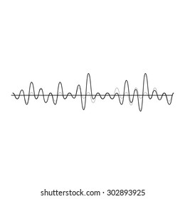 Vector illustration of sound wave. Audio equalizer technology, pulse musical. 