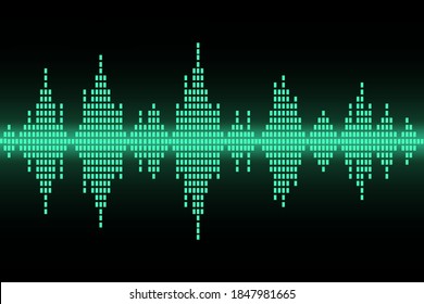 Ilustración vectorial de una onda sonora de color verde.