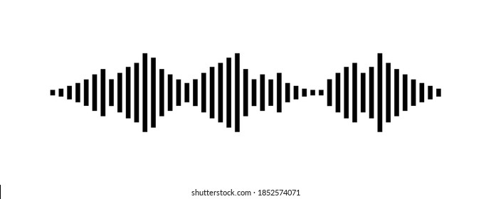 Vector illustration of sound wave icon on white background