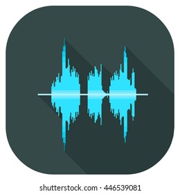 Vector illustration of a sound wave icon.
Music or speech Flat Icon.