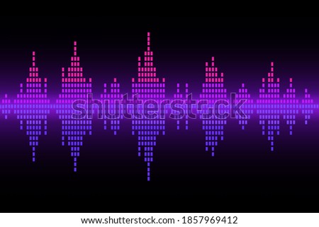 Vector illustration of a sound wave in purple.