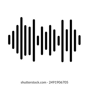 Ilustración vectorial de ondas sonoras sobre un fondo blanco