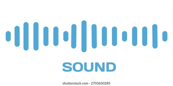 Ilustración vectorial de ondas de sonido, icono de mensaje de voz.