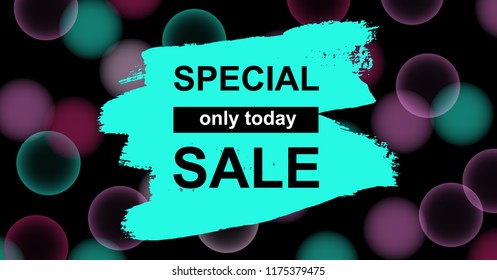 Vector Illustration. Soup bubble background. Background for different modern poster, card, sale. Special Sale only today on hand draw splodge