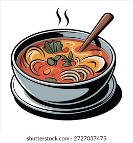 Ilustração vetorial de um projeto de sopa