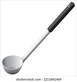 vector and illustration of soup ladle for use to scoop up the broth isolated on white background
