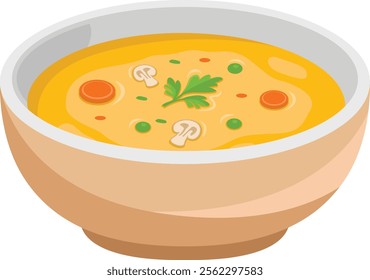 Vector Illustration of Soup on Bowl