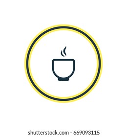 Vector Illustration Of Soup Outline. Beautiful Food Element Also Can Be Used As Bowl Element.