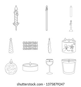 Vector illustration of source and ceremony  icon. Collection of source and fire  vector icon for stock.