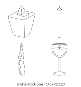 Vector illustration of source and ceremony icon. Collection of source and fire vector icon for stock.