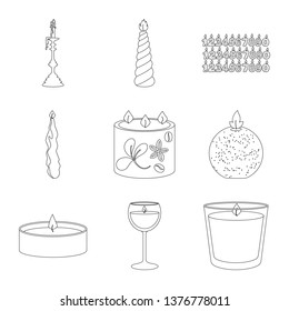 Vector illustration of source and ceremony  logo. Collection of source and fire  vector icon for stock.