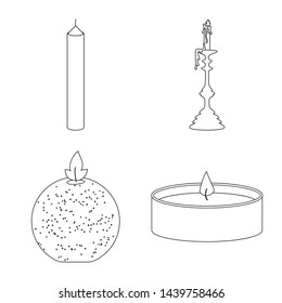 Vector illustration of source and ceremony symbol. Collection of source and fire stock vector illustration.