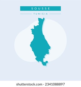 Vector illustration vector of Sousse map Tunisia