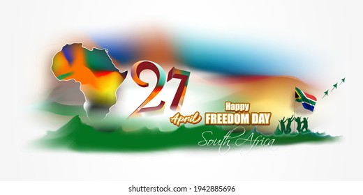 VECTOR ILLUSTRATION FOR SOUTH AFRICA FREEDOM DAY ON ABSTRACT BACKGROUND