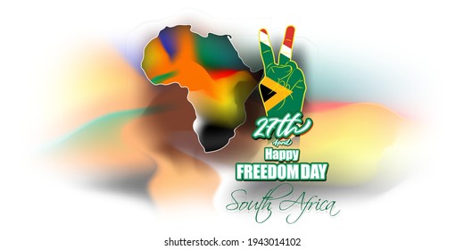 VECTOR ILLUSTRATION FOR SOUTH AFRICA FREEDOM DAY ON ABSTRACT BACKGROUND