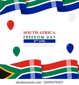 Vector illustration of South Africa Freedom Day social media feed template