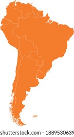 vector illustration of South America Continent map