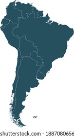 vector illustration of South America map