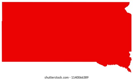vector illustration of South Dakota map