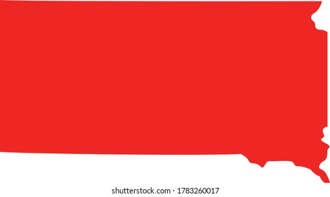 ilustración vectorial del mapa de Dakota del Sur