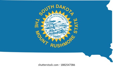 ilustración vectorial del mapa y bandera de Dakota del Sur