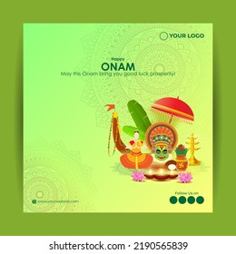 vector illustration for south Indian festival happy Onam 