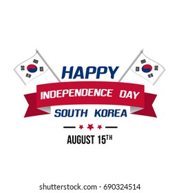 Vector illustration of South Korea Celebrating Independence Day on August 15. Creative patriotic concept with flag and design elements. 
