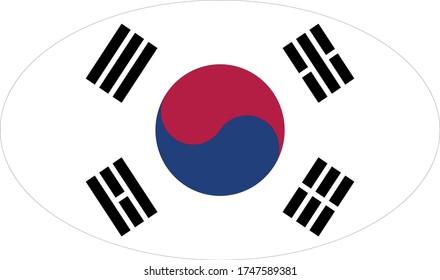vector illustration of South Korea flag