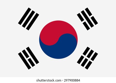 Vector illustration of south korea flag. Rectangular national flag of  south korea