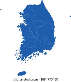 vector illustration of South Korea map