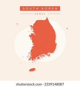 Vector illustration vector of South Korea map South Korea