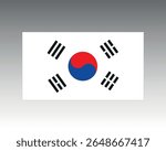Vector illustration of the South Korean national flag with Taeguk symbol and black trigrams, perfect for cultural, patriotic, or educational designs
