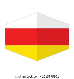 vector illustration of South Ossetia flag, official colors and proportion correctly. National Flag of South Ossetia.