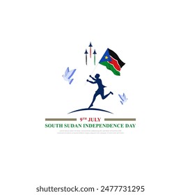 Vector illustration of South Sudan Independence Day social media feed template