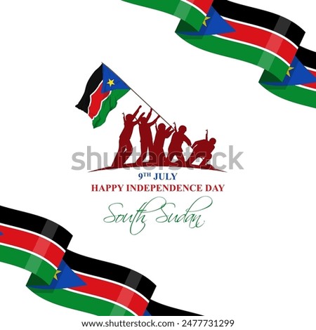 Vector illustration of South Sudan Independence Day social media feed template