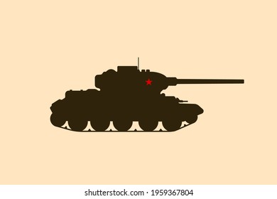 Vector illustration of soviet battle tank T34