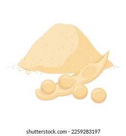 Vector illustration of soybeans and soybean flour.