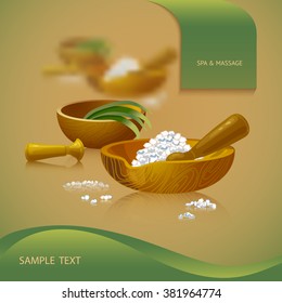 Vector illustration with  spa accessories  
