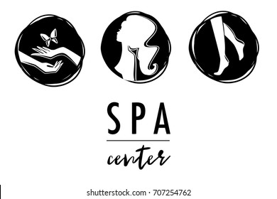 Vector illustration of a spa center badge.