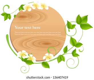 Vector illustration: Spa, flower & leaf theme blank sign graphic design element for cards & background (Part 10)