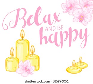 vector illustration of spa hand lettering. Inspiration quote