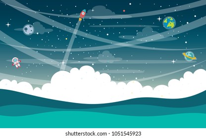 Vector Illustration Of Space