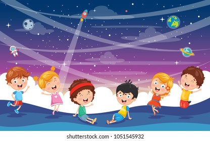 Vector Illustration Of Space