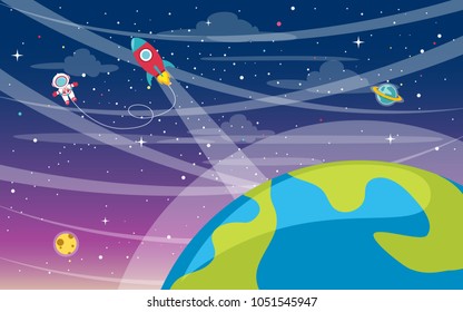 Vector Illustration Of Space