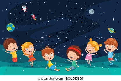 Vector Illustration Of Space